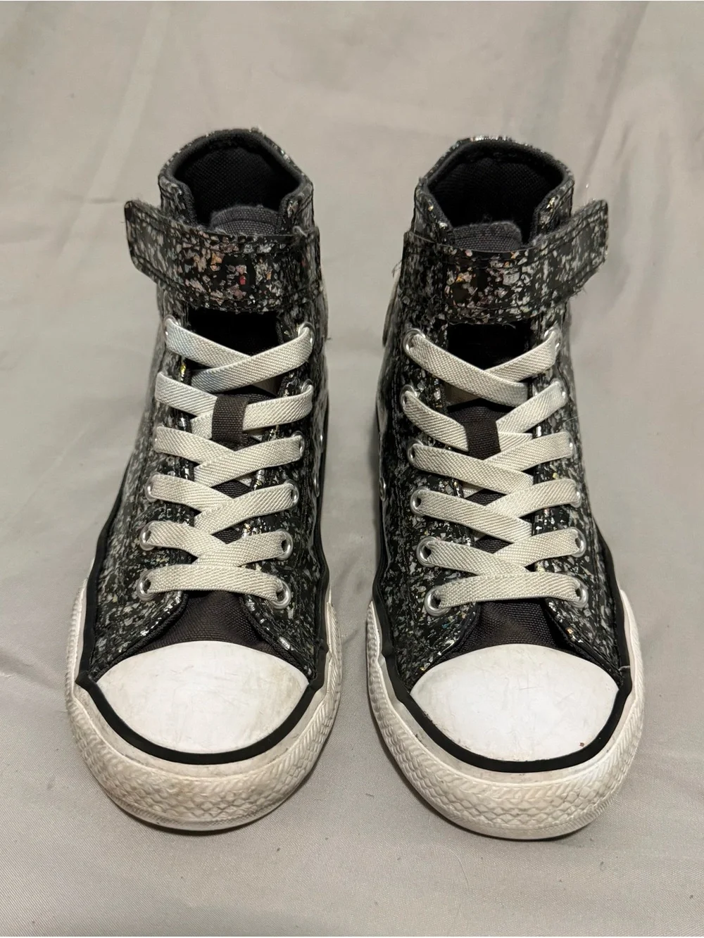 Converse Chuck Taylor All Star Glitter Hi Top Sneakers Black Confetti Youth 2